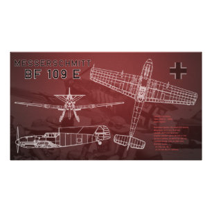 Messerschmitt Bf 109 Blueprint Photo Print