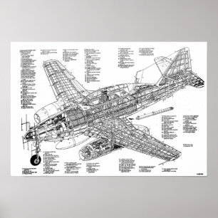 Messerschmitt me-262 jet fighter (Diagram) Poster