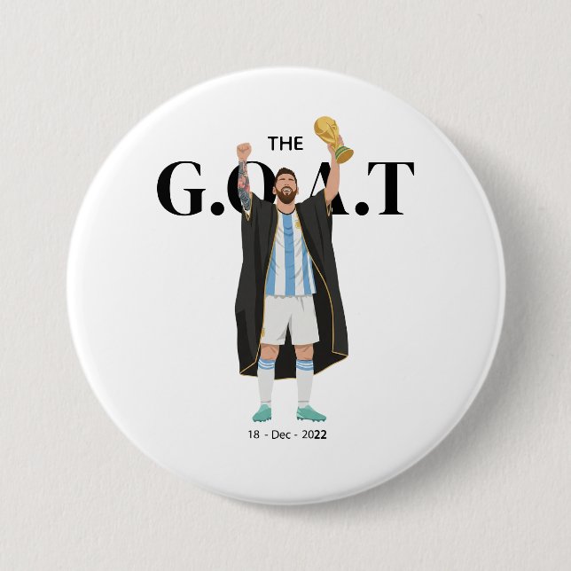 Messi World Cup Champion  3 Inch Round Button (Front)