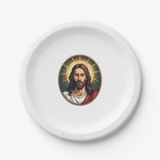 Messiah Sunburst Seal Vintage Engraving Shirt 2 Paper Plate