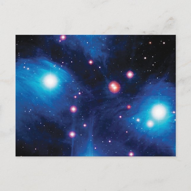 Messier 45 Pleiades Star Cluster NASA Space Photo Postcard (Front)