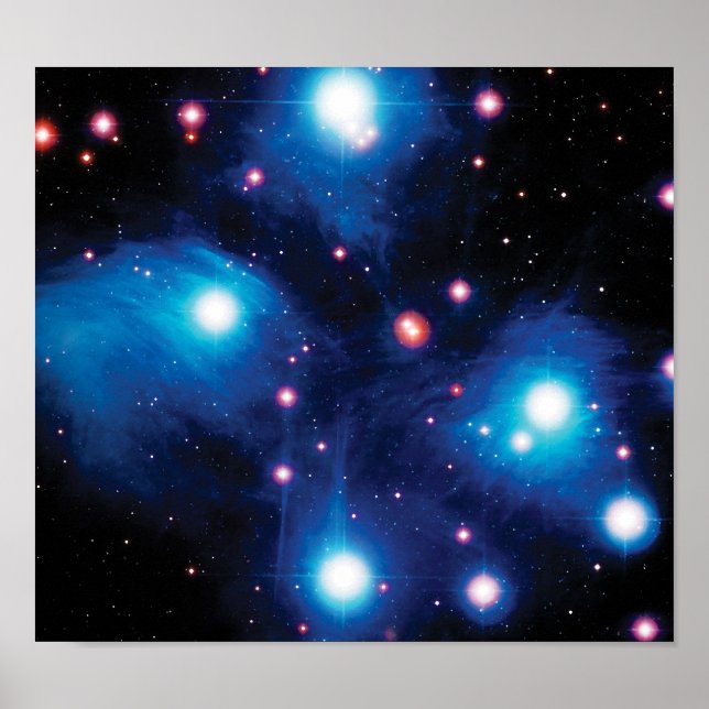 Messier 45 Pleiades Star Cluster NASA Space Photo Poster (Front)