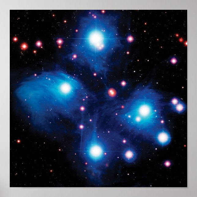 Messier 45 Pleiades Star Cluster NASA Space Photo Poster (Front)