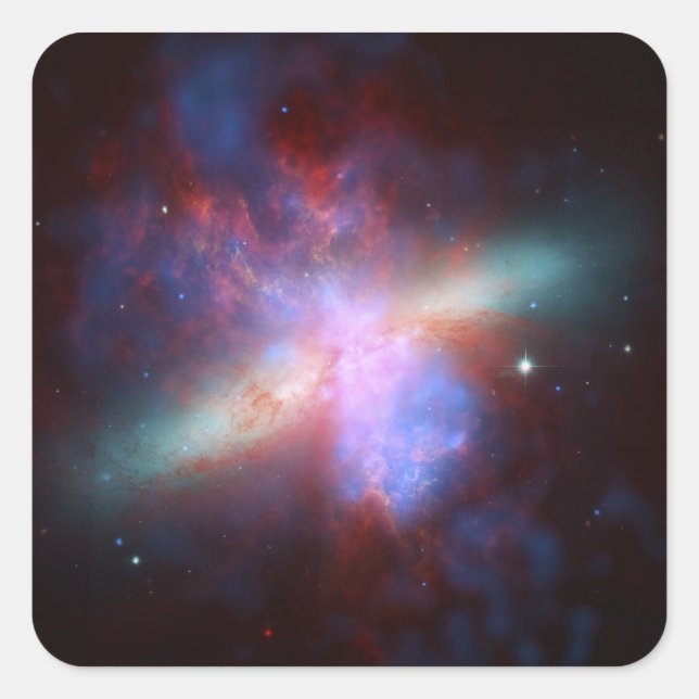 Messier 82 NGC 3034 Cigar Galaxy M82 Composite Square Sticker (Front)