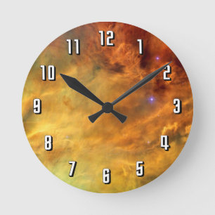 Messier 8 Lagoon Nebula - NASA Hubble Space Photo Round Clock
