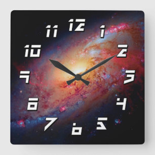 Messier M106 Spiral Galaxy Outer Space Photo Square Wall Clock