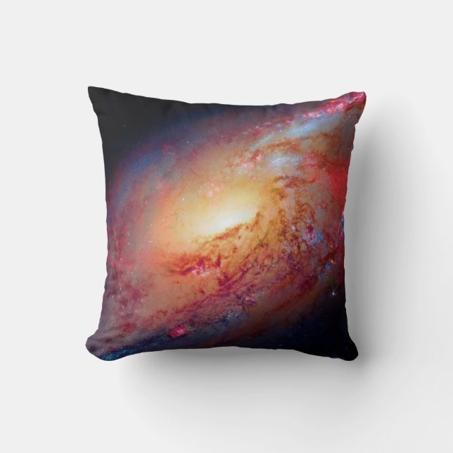 Messier M106 Spiral Galaxy Outer Space Photo Throw Pillow (Front)