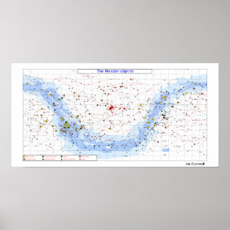 Messier Star Chart, simple overall view Poster