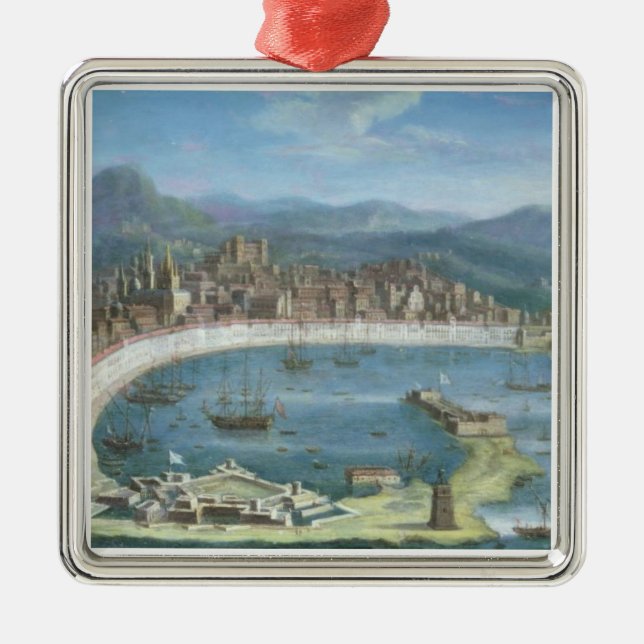 Messina - a Panoramic View of the Port Metal Ornament (Front)
