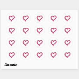 Messy - a heart drawn imperfectly but with meaning classic round sticker