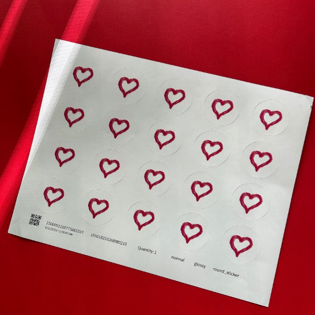 Messy - a heart drawn imperfectly but with meaning classic round sticker (Creator Uploaded)