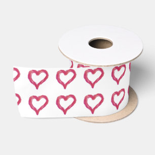 Messy - a heart drawn imperfectly satin ribbon
