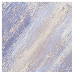 Messy Abstract Blue and Beige Paint Strokes Fabric