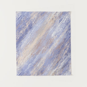 Messy Abstract Blue and Beige Paint Strokes Tapestry