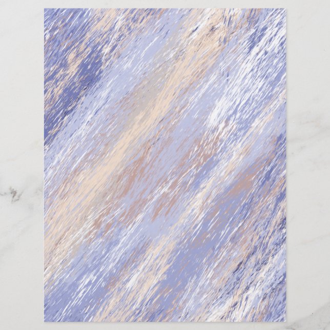 Messy Abstract Blue Beige Paint Scrapbook Paper (Front)