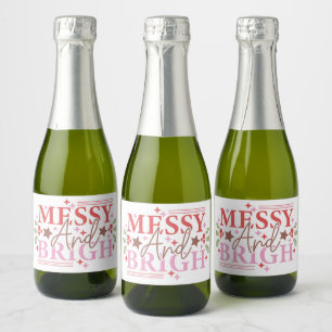 Messy and Bright Christmas gift Sparkling Wine Label