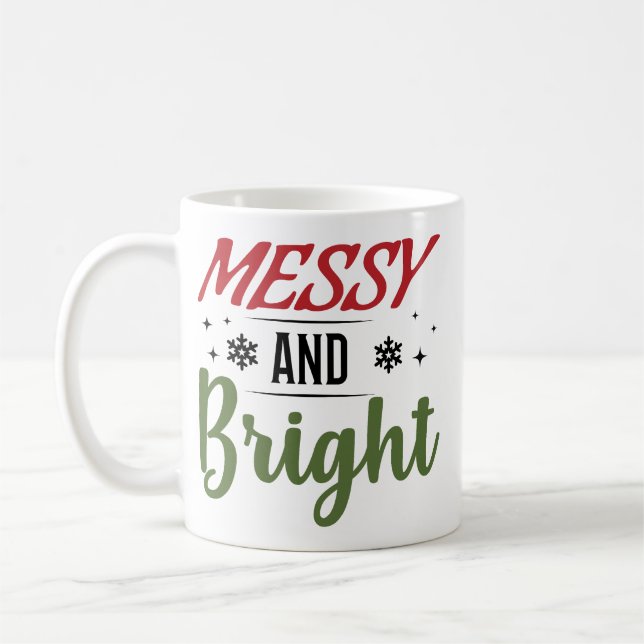 Messy And Bright Funny Christmas Coffee Mug (Left)