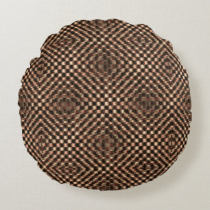 Messy and messy brown chess over each other round pillow