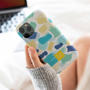 Messy Bright Watercolor Brush Strokes iPhone 15 Mini Case