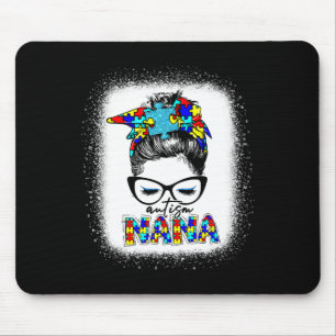 Messy Bun Autism Nana Fun Nana Puzzle Autism Aware Mouse Pad