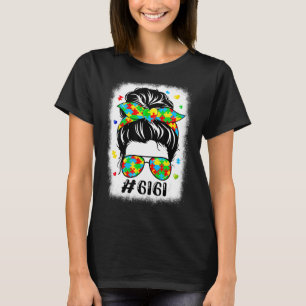 Messy Bun Bandana Gigi Supportive Women Autism Awa T-Shirt