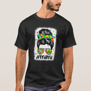 Messy Bun Bandana Mimi Supportive Women Autism Awa T-Shirt