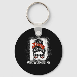 Messy Bun Bleach Look Bowling Life - Women And Kid Keychain