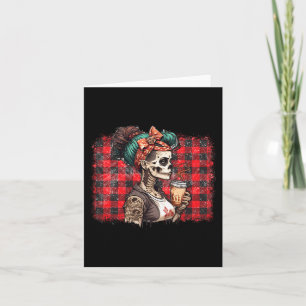 Messy Bun Coffee Funny Costume Mom Women Halloween Card