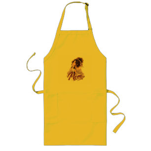 Messy Bun Coffee Mom — Cozy Mom Life Aesthetic Long Apron