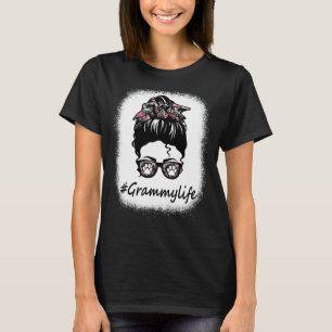 Messy Bun  Dog  Grammy Life Women T-Shirt