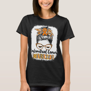 Messy Bun Endometrial Cancer Warrior T-Shirt