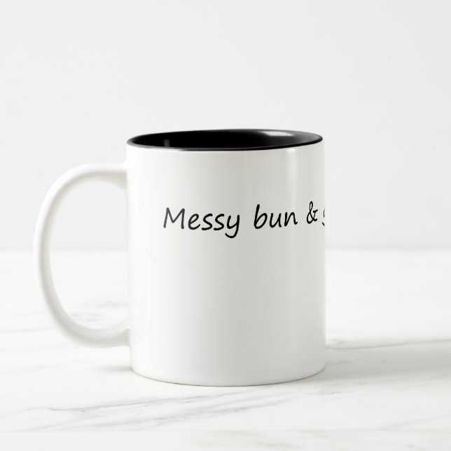 Messy Bun & Getting Stuff Done Two-Tone Coffee Mug (Left)