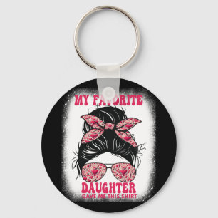Messy Bun Grandma Mom My Favourite Daughter Gave T Keychain