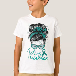 Messy Bun Hair Pcos Polycystic Ovarian Syndrome Aw T-Shirt
