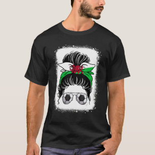 Messy Bun Hair Wales Football Team World Soccer T-Shirt