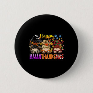 Messy Bun Halloween To Christmas Women Happy Hallo 2 Inch Round Button