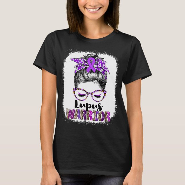 Messy Bun Lupus Warrior T-Shirt (Front)