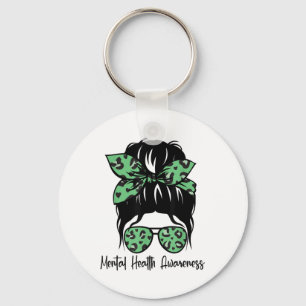 Messy Bun Mental Health Awareness Mental Health S Keychain