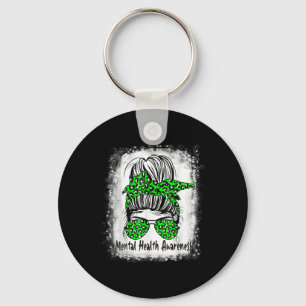 Messy Bun Mental Health S Mental Health Awareness Keychain