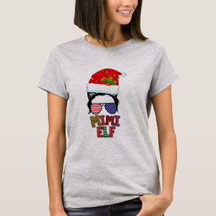Messy Bun Mimi Elf Matching Family Group T-Shirt