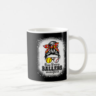 Messy bun mom of both baseball softball busyMessy Coffee Mug