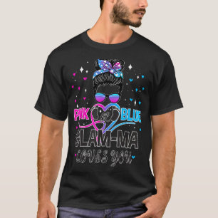 Messy Bun Pink Or Blue Glam-ma Loves You Gender Re T-Shirt