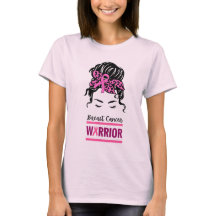 Messy Bun Pink Warrior Breast Cancer Awareness