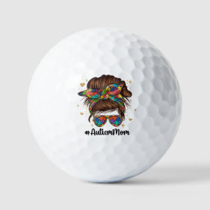 Messy Bun Proud Autism Mom Golf Balls