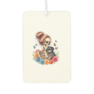 Messy Bun Skeleton Cute Puppy Dog Lovers Halloween Air Freshener