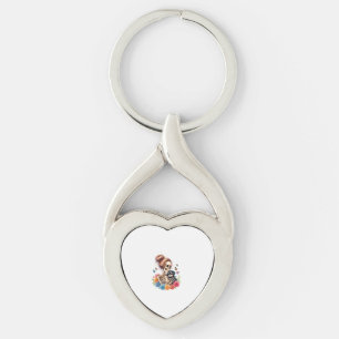 Messy Bun Skeleton Cute Puppy Dog Lovers Halloween Keychain