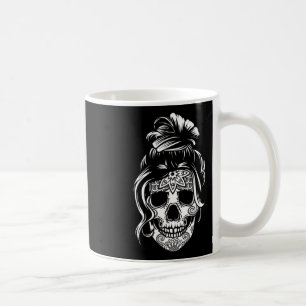 Messy Bun Skull Mom Halloween Shirt Dead Sugar Sku Coffee Mug