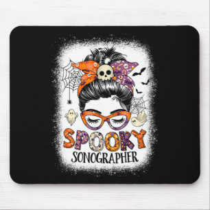 Messy Bun Spooky Sonographer Funny Halloween Costu Mouse Pad