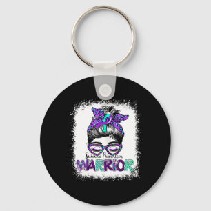 Messy Bun Suicide Prevention Warrior Awareness Rib Keychain