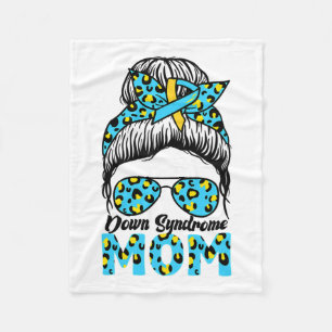 Messy Bun Sungl Leopard Down Syndrome Awareness Mo Fleece Blanket